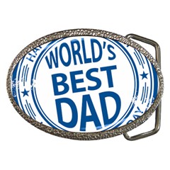 Fathers Day Rubber Stamp Effect Belt Buckle (oval) by Zandiepants