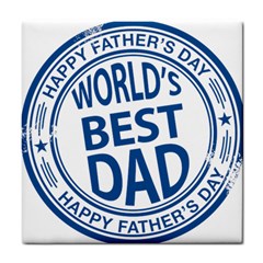 Fathers Day Rubber Stamp Effect Ceramic Tile by Zandiepants