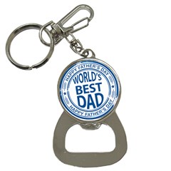 Fathers Day Rubber Stamp Effect Bottle Opener Key Chain by Zandiepants