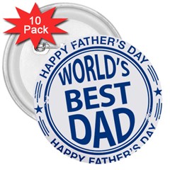 Fathers Day Rubber Stamp Effect 3  Button (10 Pack) by Zandiepants