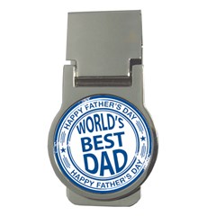 Fathers Day Rubber Stamp Effect Money Clip (round) by Zandiepants