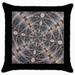 Flowing Waters Kaleidoscope Black Throw Pillow Case