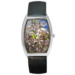 Cherry Blossoms Tonneau Leather Watch