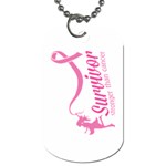 Survivor Stronger Than Cancer Pink Ribbon Dog Tag (Two-sided)  Front