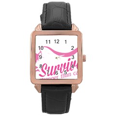 Survivor Stronger Than Cancer Pink Ribbon Rose Gold Leather Watch  by breastcancerstuff