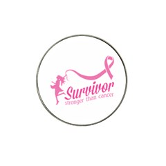 Survivor Stronger Than Cancer Pink Ribbon Golf Ball Marker 4 Pack (for Hat Clip) by breastcancerstuff