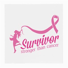 Survivor Stronger Than Cancer Pink Ribbon Glasses Cloth (medium, Two Sided) by breastcancerstuff