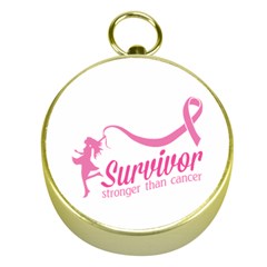 Survivor Stronger Than Cancer Pink Ribbon Gold Compass by breastcancerstuff