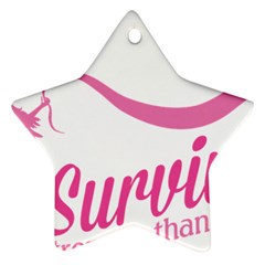 Survivor Stronger Than Cancer Pink Ribbon Star Ornament by breastcancerstuff