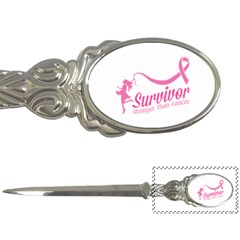 Survivor Stronger Than Cancer Pink Ribbon Letter Opener by breastcancerstuff