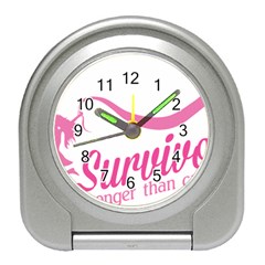 Survivor Stronger Than Cancer Pink Ribbon Desk Alarm Clock