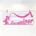 Survivor Stronger Than Cancer Pink Ribbon Hand Towel Front