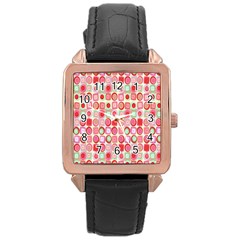 Far Out Geometrics Rose Gold Leather Watch  by StuffOrSomething