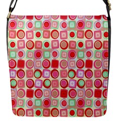 Far Out Geometrics Flap Closure Messenger Bag (small)