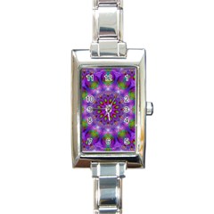 Rainbow At Dusk, Abstract Star Of Light Rectangular Italian Charm Watch by DianeClancy