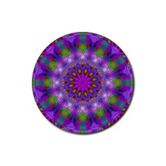 Rainbow At Dusk, Abstract Star Of Light Drink Coaster (round) by DianeClancy