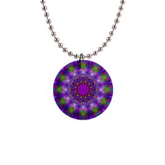 Rainbow At Dusk, Abstract Star Of Light Button Necklace by DianeClancy