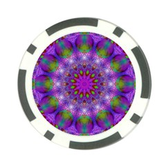 Rainbow At Dusk, Abstract Star Of Light Poker Chip by DianeClancy