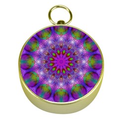 Rainbow At Dusk, Abstract Star Of Light Gold Compass by DianeClancy