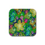 Beautiful Flower Power Batik Drink Coaster (Square) Front