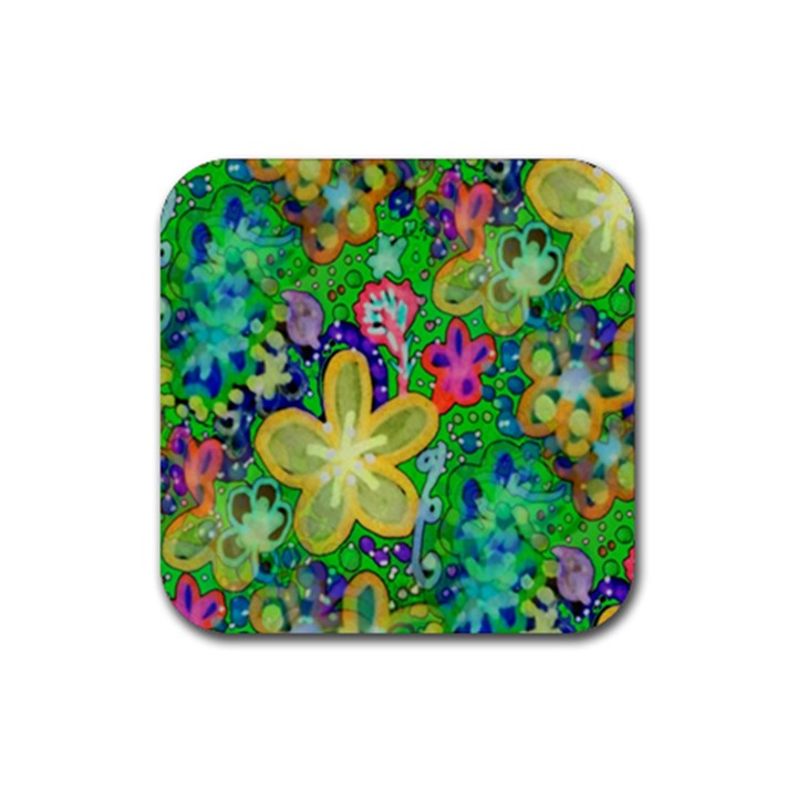 Beautiful Flower Power Batik Drink Coaster (Square)