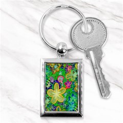 Beautiful Flower Power Batik Key Chain (rectangle) by rokinronda