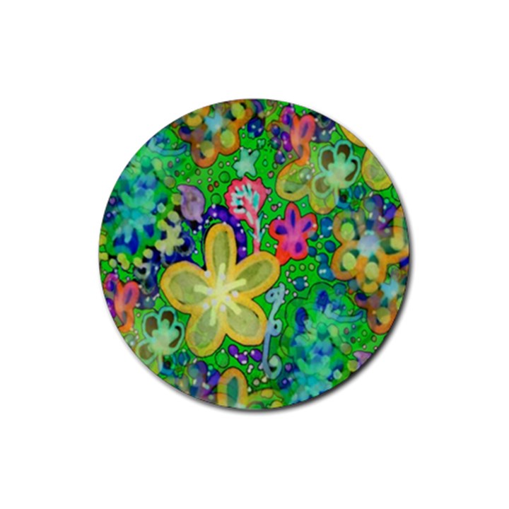 Beautiful Flower Power Batik Drink Coasters 4 Pack (Round)