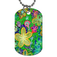 Beautiful Flower Power Batik Dog Tag (one Sided) by rokinronda