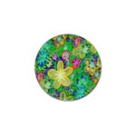 Beautiful Flower Power Batik Golf Ball Marker Front