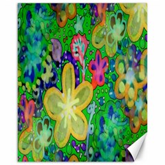 Beautiful Flower Power Batik Canvas 16  X 20  (unframed) by rokinronda