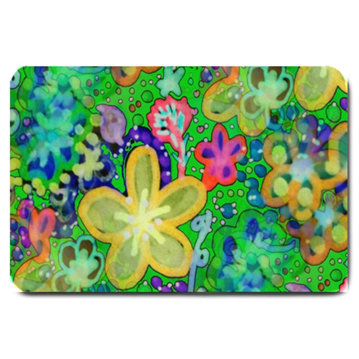 Beautiful Flower Power Batik Large Door Mat