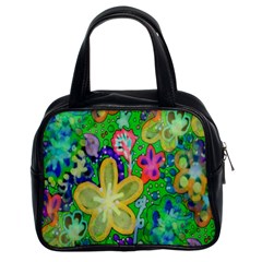 Beautiful Flower Power Batik Classic Handbag (two Sides) by rokinronda