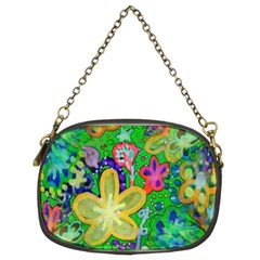 Beautiful Flower Power Batik Chain Purse (two Sided)  by rokinronda