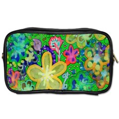 Beautiful Flower Power Batik Travel Toiletry Bag (one Side) by rokinronda