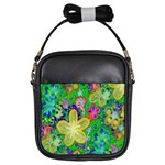 Beautiful Flower Power Batik Girl s Sling Bag Front