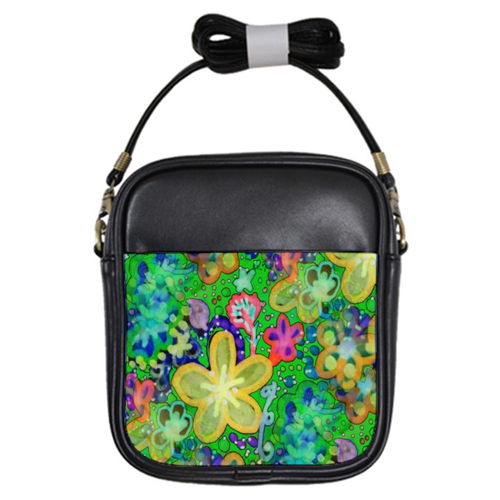 Beautiful Flower Power Batik Girl s Sling Bag