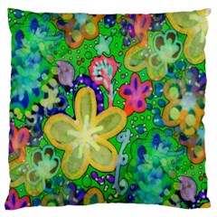 Beautiful Flower Power Batik Large Cushion Case (two Sided) 