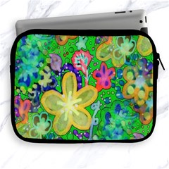 Beautiful Flower Power Batik Apple Ipad Zippered Sleeve by rokinronda