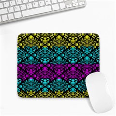 Cmyk Damask Flourish Pattern Small Mouse Pad (rectangle) by DDesigns