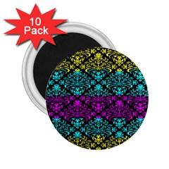 Cmyk Damask Flourish Pattern 2 25  Button Magnet (10 Pack) by DDesigns