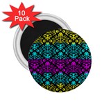 Cmyk Damask Flourish Pattern 2.25  Button Magnet (10 pack) Front