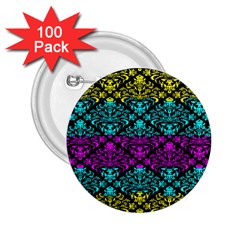 Cmyk Damask Flourish Pattern 2 25  Button (100 Pack)