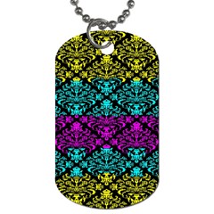 Cmyk Damask Flourish Pattern Dog Tag (two-sided)  by DDesigns