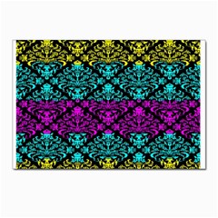 Cmyk Damask Flourish Pattern Postcards 5  X 7  (10 Pack)