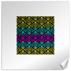 Cmyk Damask Flourish Pattern Canvas 12  X 12  (unframed)