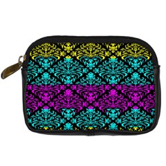 Cmyk Damask Flourish Pattern Digital Camera Leather Case