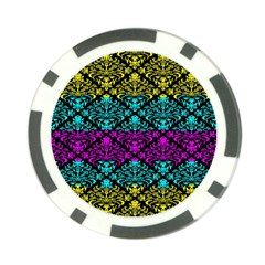 Cmyk Damask Flourish Pattern Poker Chip (10 Pack)