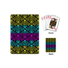 Cmyk Damask Flourish Pattern Playing Cards (mini) by DDesigns