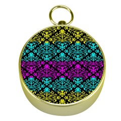 Cmyk Damask Flourish Pattern Gold Compass