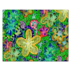 Beautiful Flower Power Batik Jigsaw Puzzle (rectangle) by rokinronda